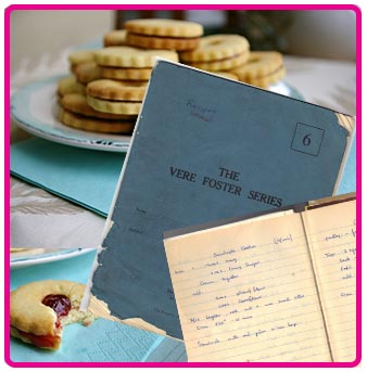 picture of some biscuits and hand written recipe